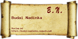 Budai Nadinka névjegykártya